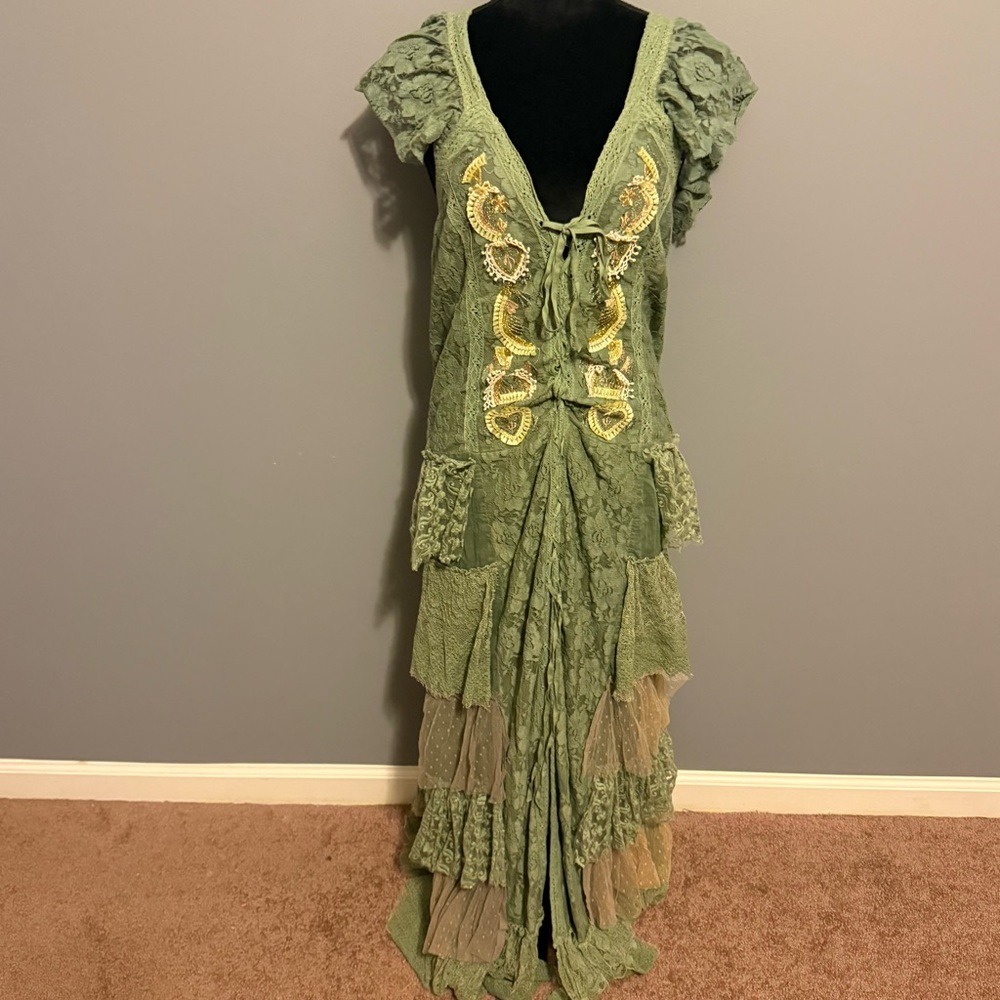 Blanco De Ibiza Fairy Elven Boho Grunge Lace Renfaire Festival Cottagecore - Picture 2 of 10